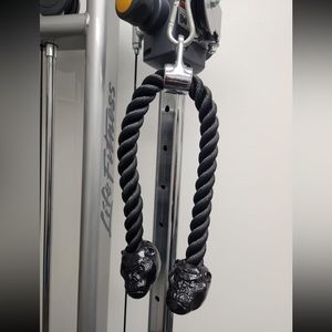🆕 Tricep Rope Gym Pull Down Cable Attachment with Gorilla Gripz!!